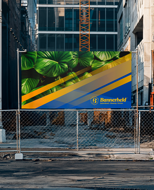 Ecolight Banner am Bauzaun